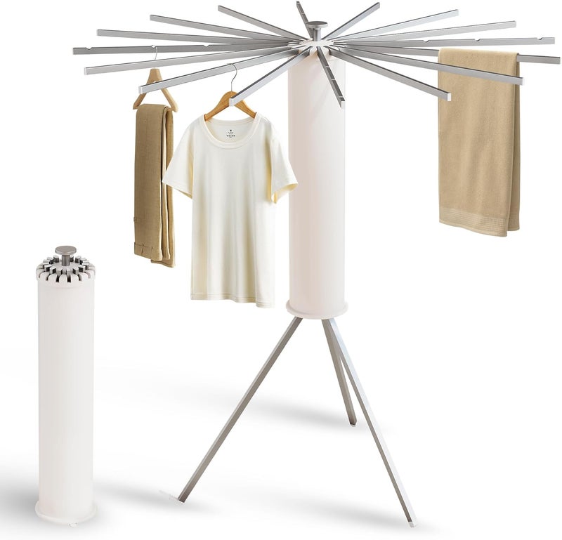 LIENAHU Clothes Drying Rack,Drying Rack Clothing,Laundry Drying Rack,Floor Standing,16 Aluminium Poles,Collapsible,Retractable,Foldable,Folding Laundry Rack - Image 1